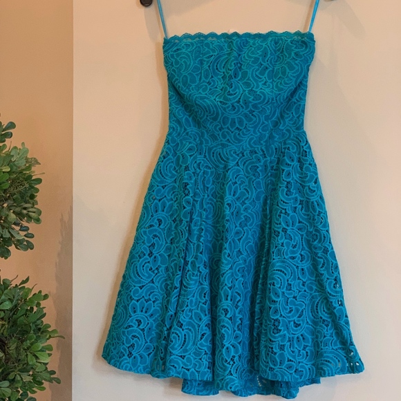 Dresses & Skirts - Strapless Blue A Line Dress